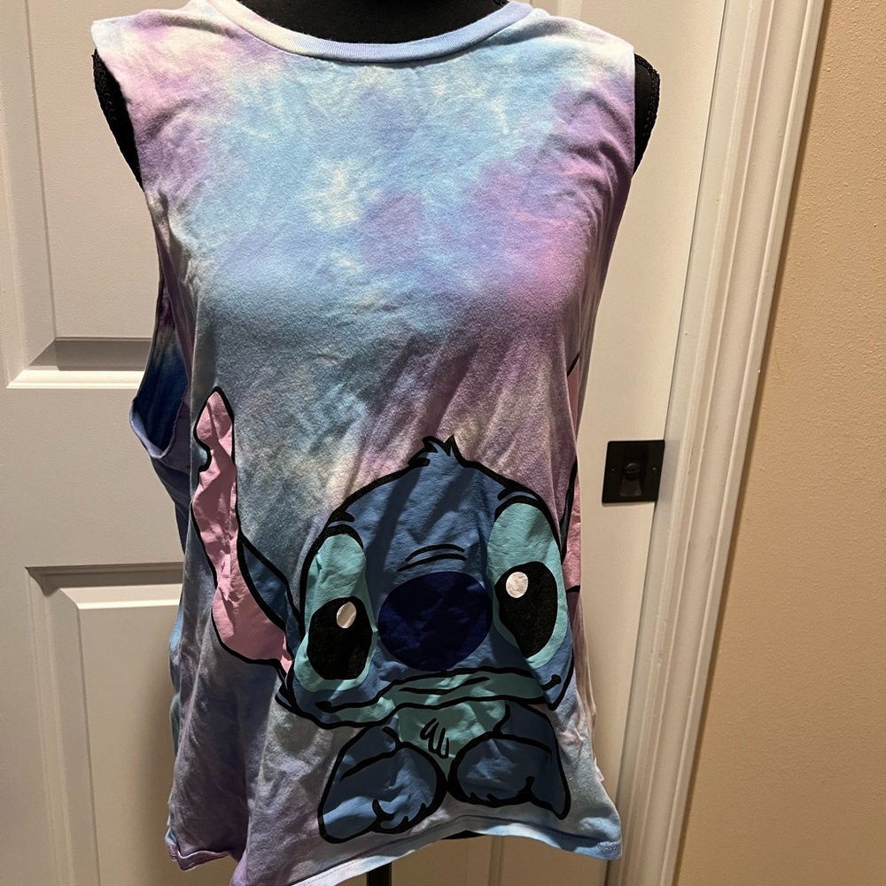 Tie-Dye Sleeveless Top with Stitch